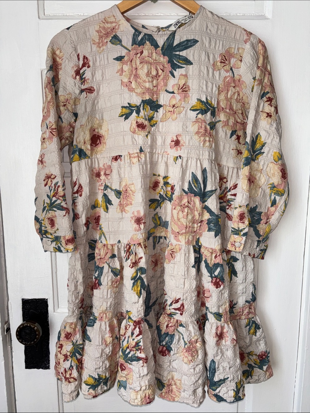 ZARA TIERED FLORAL MINI DRESS